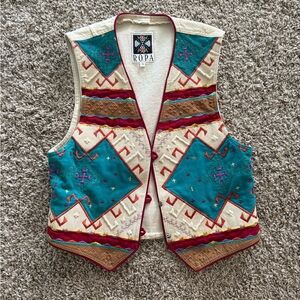 Vintage ROPA Women's Multicolor Patterned Vest